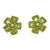 Diamond & Green Quartz 18 Karat Yellow Gold Floral Earclip Earrings