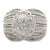 Diamond 14 Karat White Gold Textured Cluster Dome Ring