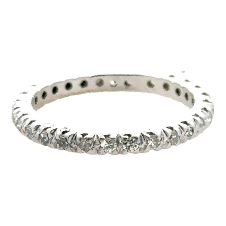 Diamond 14 Karat White Gold Eternity Wedding Band Size 8.5