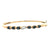 Diamond Sapphire 14 Karat Yellow Gold Hinged Bangle Modern Bracelet