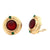 Intaglio Carnelian Emerald 14 Karat Yellow Gold Round Lever-Back Earrings