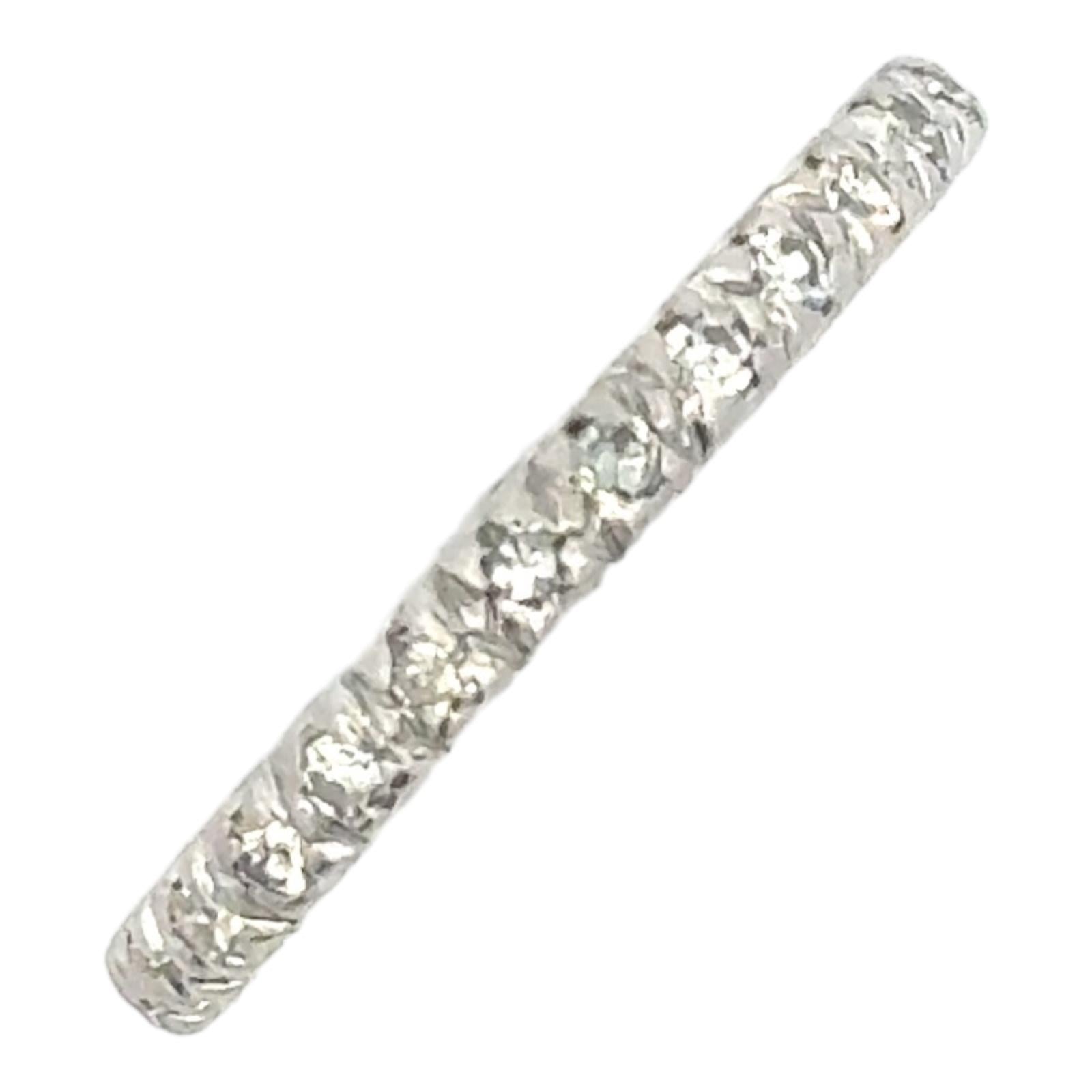 Diamond 14 Karat White Gold Eternity Wedding Band Size 8.5