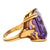 20 Carat Emerald cut Amethyst Gemstone 18 Karat Yellow Gold Cocktail Ring