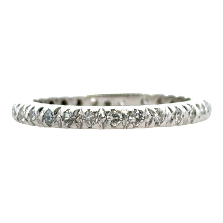Diamond 14 Karat White Gold Eternity Wedding Band Size 8.5