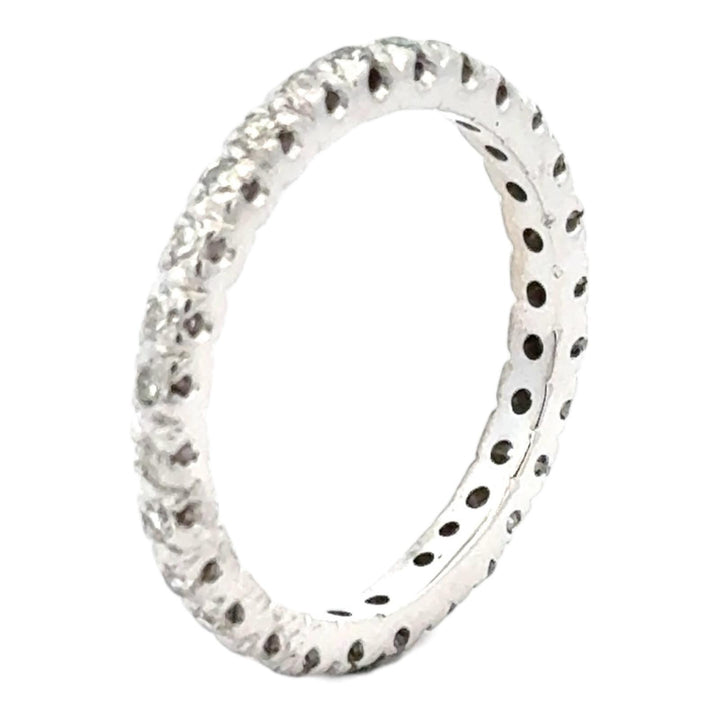 Diamond 14 Karat White Gold Eternity Wedding Band Size 8.5