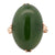 Vintage Oval Cabochon Nephrite Jade 18 Karat Yellow  Gold Ring