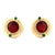 Intaglio Carnelian Emerald 14 Karat Yellow Gold Round Lever-Back Earrings