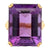 20 Carat Emerald cut Amethyst Gemstone 18 Karat Yellow Gold Cocktail Ring