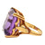 20 Carat Emerald cut Amethyst Gemstone 18 Karat Yellow Gold Cocktail Ring