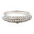Three Sided Round Brilliant Cut Diamond 14 Karat White Gold Wedding Band Ring