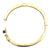 Diamond Opal Inlay 14 Karat Yellow Gold Hinged Bangle Bracelet