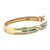 Diamond Opal Inlay 14 Karat Yellow Gold Hinged Bangle Bracelet