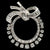 1950's Diamond Platinum Circle Bow Estate Brooch Pin
