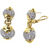 Diamond 18 Karat Two Tone Gold Drop Earrings Omega Backs